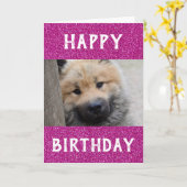 誕生日ドッグマママワールド最高のズのペット写真 カード (黄色い花)