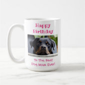 誕生日ドッグマママワールド最高のズのペット写真 コーヒーマグカップ (左)