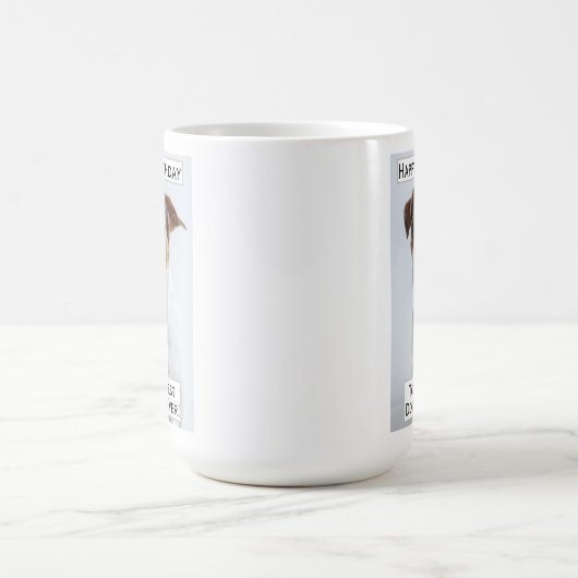 誕生日ドッグ最高のパパEver Pet写真 コーヒーマグカップ (中央)