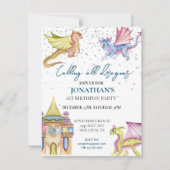 誕生日ドラゴンウォーターカラー招待状 招待状 (正面)