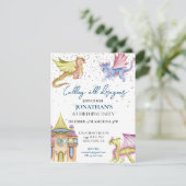 誕生日ドラゴン水彩招待状 招待状 (スタンド正面)