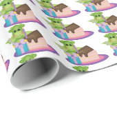 誕生日ドラゴン漫画ラッピング紙 ラッピングペーパー (ロールコーナー)