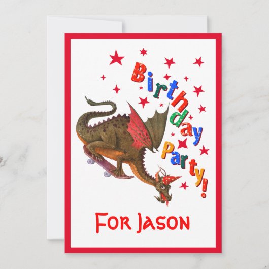 誕生日ドラゴン 招待状 (正面)