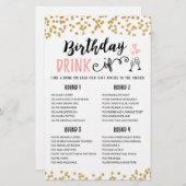 誕生日ドリンクもし編集可能バースデーパーティーゲーム (正面/裏面)