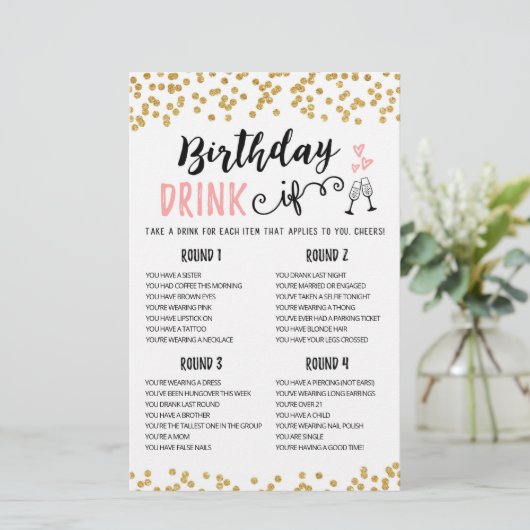 誕生日ドリンクもし編集可能バースデーパーティーゲーム (スタンド正面)