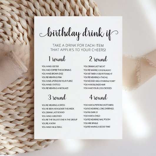 誕生日ドリンクもし編集可能誕生日ゲームカード 招待状