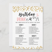 誕生日ドリンクもし編集可能誕生日ゲームカード 招待状 (正面)