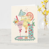 誕生日ドリンクカード カード (黄色い花)