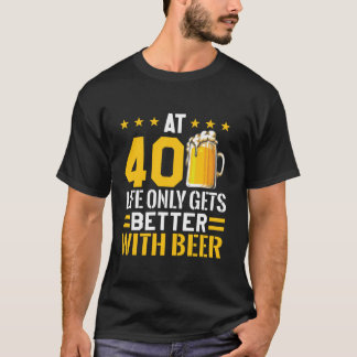誕生日ドリンクビール40th誕生日クルーHappy 40アイ Tシャツ