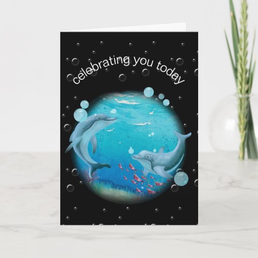誕生日ドルフィンオンプラネット カード (正面)