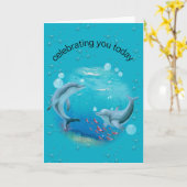 誕生日ドルフィンズオンプラネットアース カード (黄色い花)