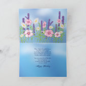 誕生日ドーターソフトデリケートフラワーガーデンブルー カード (内部)