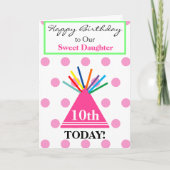 誕生日ドーターパーティーハットフラワーバルーン カード (正面)