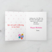 誕生日ドーターパーティーハットフラワーバルーン カード (内部)