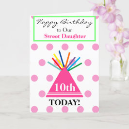 誕生日ドーターパーティーハットフラワーバルーン カード