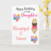 誕生日ドーターフラワーズアイスクリーム カード (黄色い花)