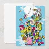 誕生日ドードル芸術 招待状 (正面/裏面)