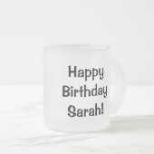 誕生日ドーナツピンクのアイシングはパーティーの帽子を振りかけます フロストグラスマグカップ (正面右)