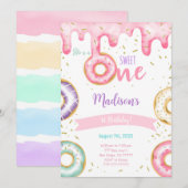 誕生日ドーナツ 招待状 (正面/裏面)