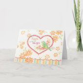 誕生日ナイチンゲール折り畳みグリーティングカード カード (正面)