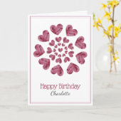 誕生日ニット花ハート カード (黄色い花)