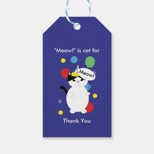 誕生日ニャーニャーお願い ギフトタグ (正面)