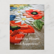 誕生日ニードルアートはがき