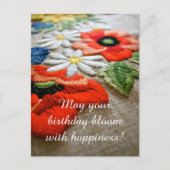 誕生日ニードルアートはがき ポストカード (正面)