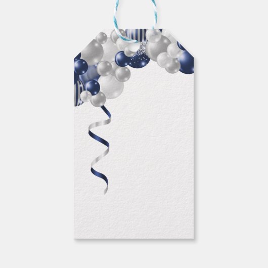 誕生日ネイビーバルーン ギフトタグ (裏面)