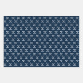 誕生日ネイビーブルーのホワイトネームスクリプト ラッピングペーパーシート (正面3)