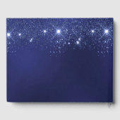 誕生日ネイビーブルーグリッター名 ゲストブック (裏面)