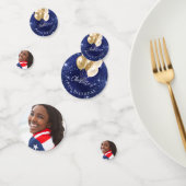 誕生日ネイビーブルーグリッター金ゴールドバルーン写真 コンフェッティ (グループ)