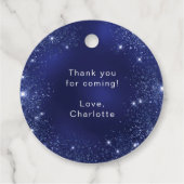 誕生日ネイビーブルーグリッター金ゴールドバルーン フェイバータグ (裏面)