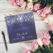 誕生日ネイビーブルーシルバーグリッターゲストハウス ノートブック
