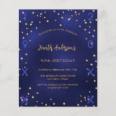 誕生日ネイビーブルースターズ年度予算の招待 チラシ (正面)