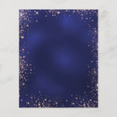 誕生日ネイビーブルーバラ金ゴールド予算の招待 チラシ (裏面)