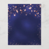 誕生日ネイビーブルーバラ金ゴールド予算の招待 チラシ (裏面)