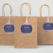 誕生日ネイビーブルーバラ金ゴールド名 ラウンドシール