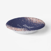 誕生日ネイビーブルーバラ金ゴールド紙吹雪 ペーパーボウル (傾斜あり)