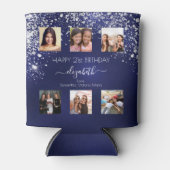 誕生日ネイビーブルーフレンズ写真 缶クーラー (正面)