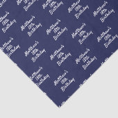 誕生日ネイビーブルーホワイトネームスクリプトミニマル 薄葉紙 (詳細)