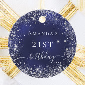 誕生日ネイビーブルー感謝していシルバー フェイバータグ