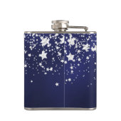 誕生日ネイビーブルー銀星名 フラスク (裏面)