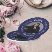 誕生日ネイビー青い白い写真家の伝説 ペーパープレート