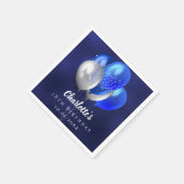 誕生日ネイビー風船 スタンダードカクテルナプキン (角)