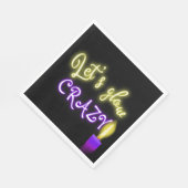 誕生日ネオンサインとキャンドル スタンダードランチョンナプキン (角)