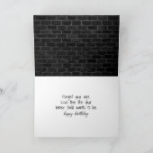 誕生日ネオンサインオンブリックウォール カード (内部)