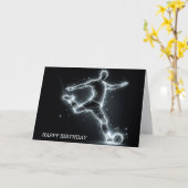 誕生日ネオンサッカー選手 カード (黄色い花)