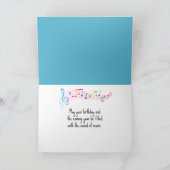 誕生日ネオンターンテーブルとレコード カード (内部)