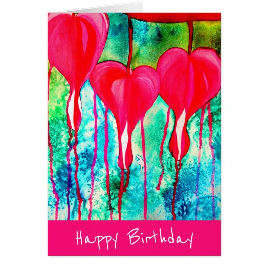 誕生日ネオンピンク出血ハート (正面)